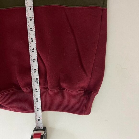 90s red green colorblock henley sweatshirt - Picture 6 of 7